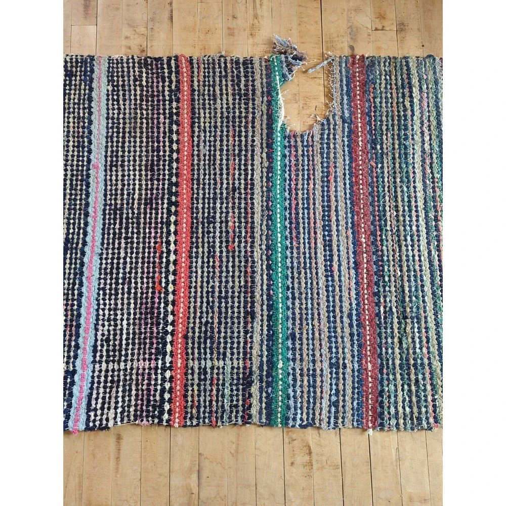 Antique Imported Swedish Hand Made Rag Rug Runner (32